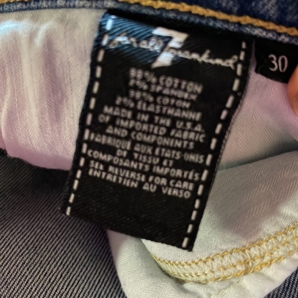 7 For All Mankind Edie High Waist Crop Straight Jeans with Frayed Seams Size 10 - Picture 6 of 13